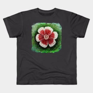 Red and  white flower Kids T-Shirt